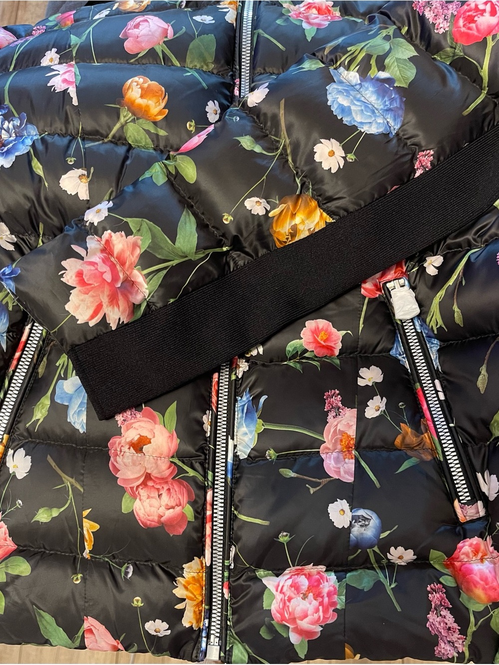 Mackage Black Floral Quilted Puffer Jacket - Picture 9 of 14